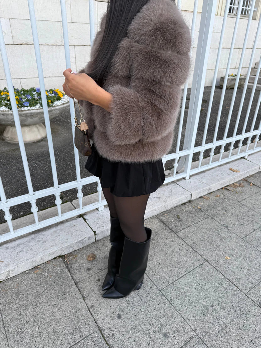 PARIS FUR JACKET - WARM TAUPE