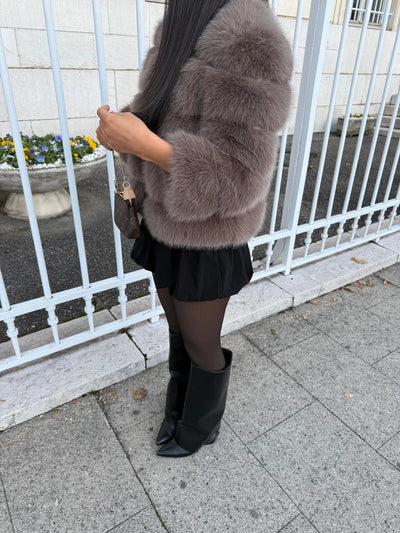 PARIS FUR JACKET - WARM TAUPE