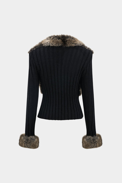 EXCLUSIVE FUR SWEATER - BLACK