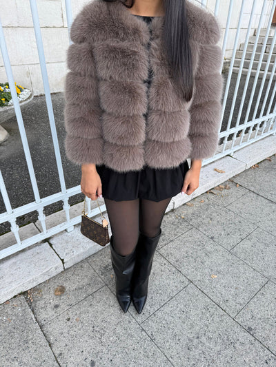 PARIS FUR JACKET - WARM TAUPE