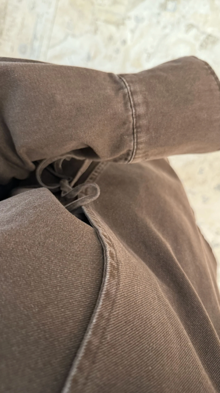 Denim Two-Piece Set- Brown