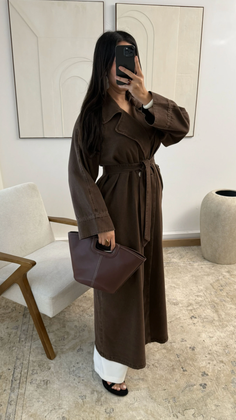 Denim Trenchcoat - Brown