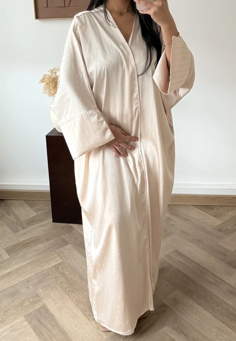 Rhinestone Kimono - Beige