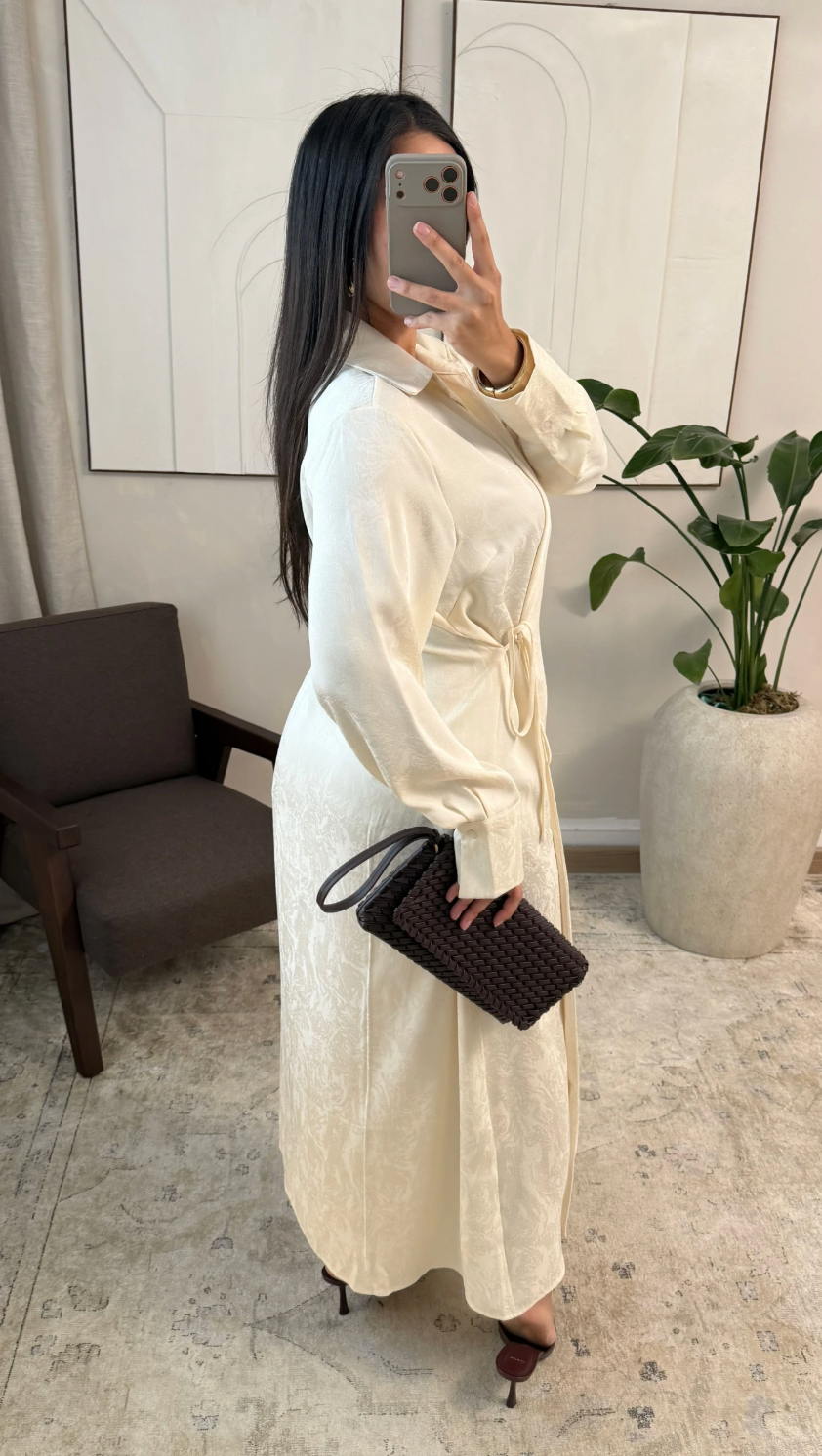 Amore dress with side bow - beige