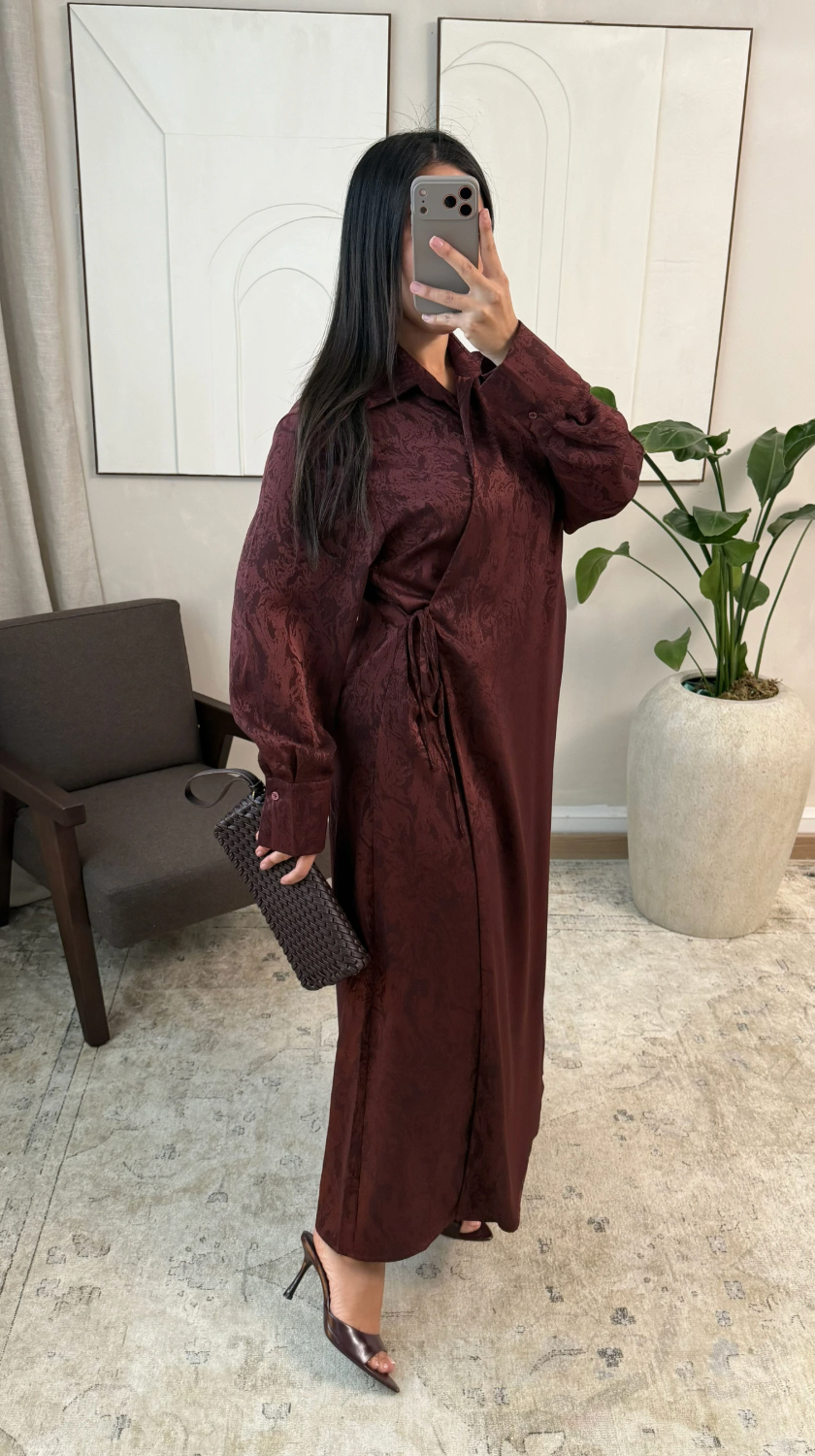 Amore dress with side bow - red