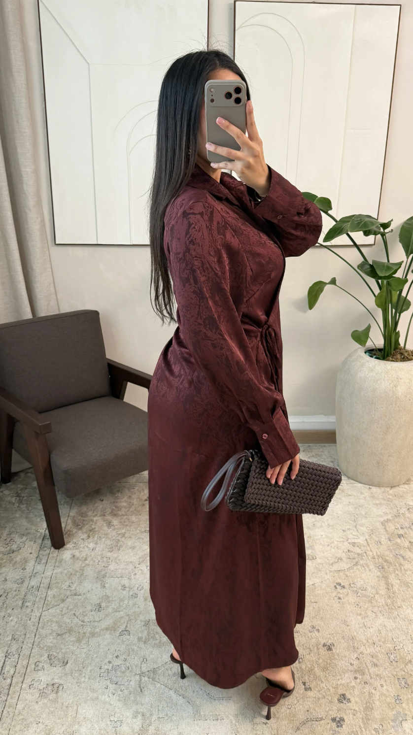 Amore dress with side bow - red