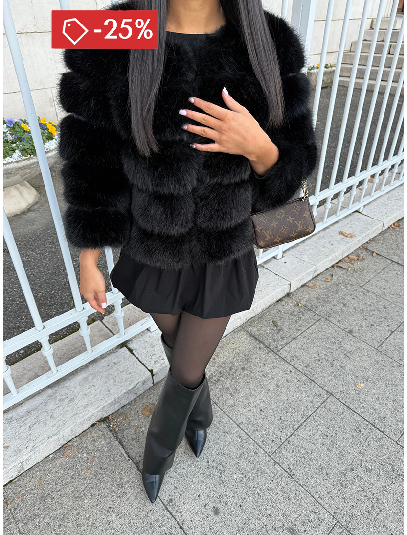 PARIS FUR JACKET  - BLACK