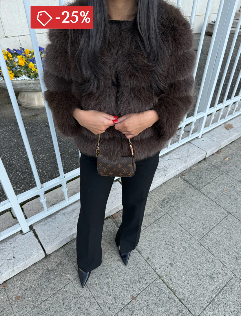 PARIS PELZJACKE - BRAUN