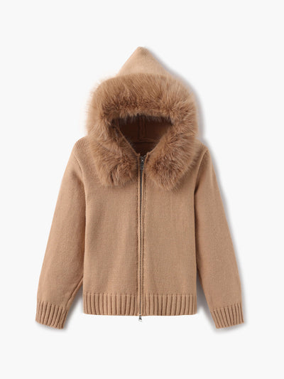 AMORE FUR JACKET- BROWN