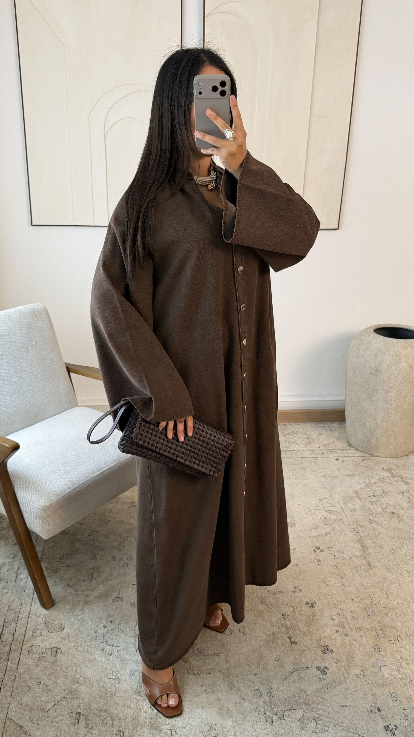 Amore - Brown Denim Dress