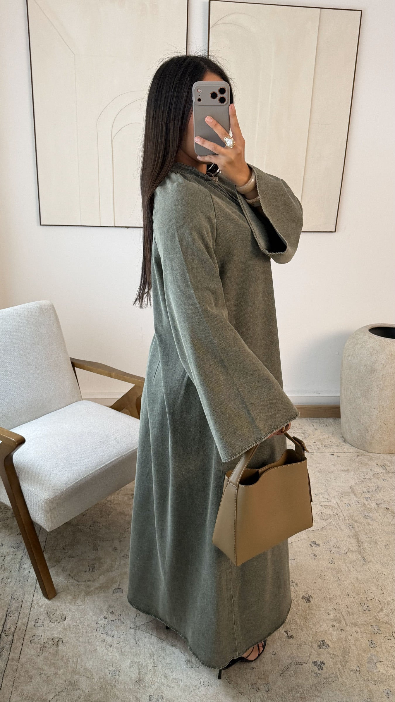 Amore - Olive Denim Dress