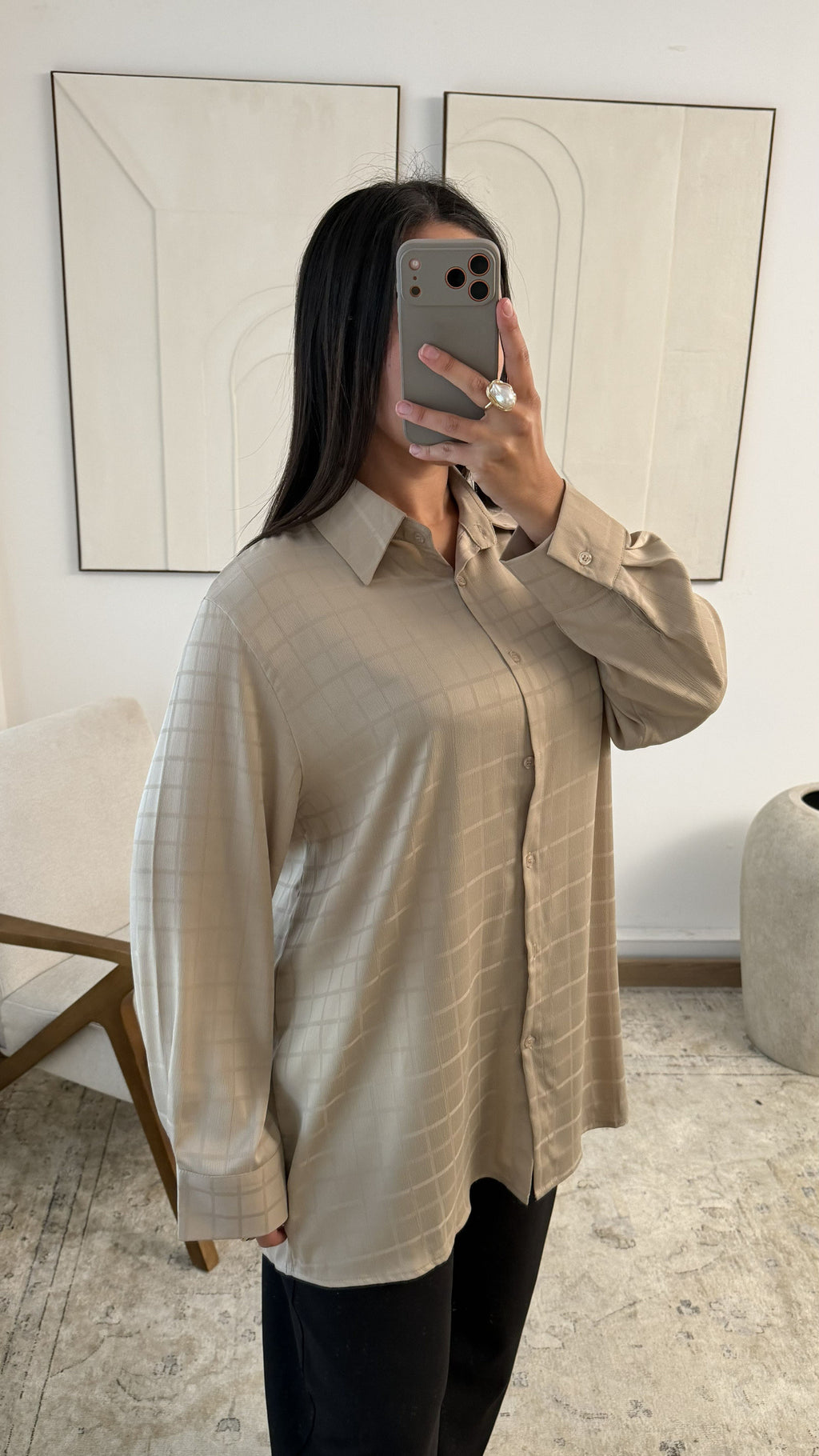 Amore - Beige Checkered Flannel