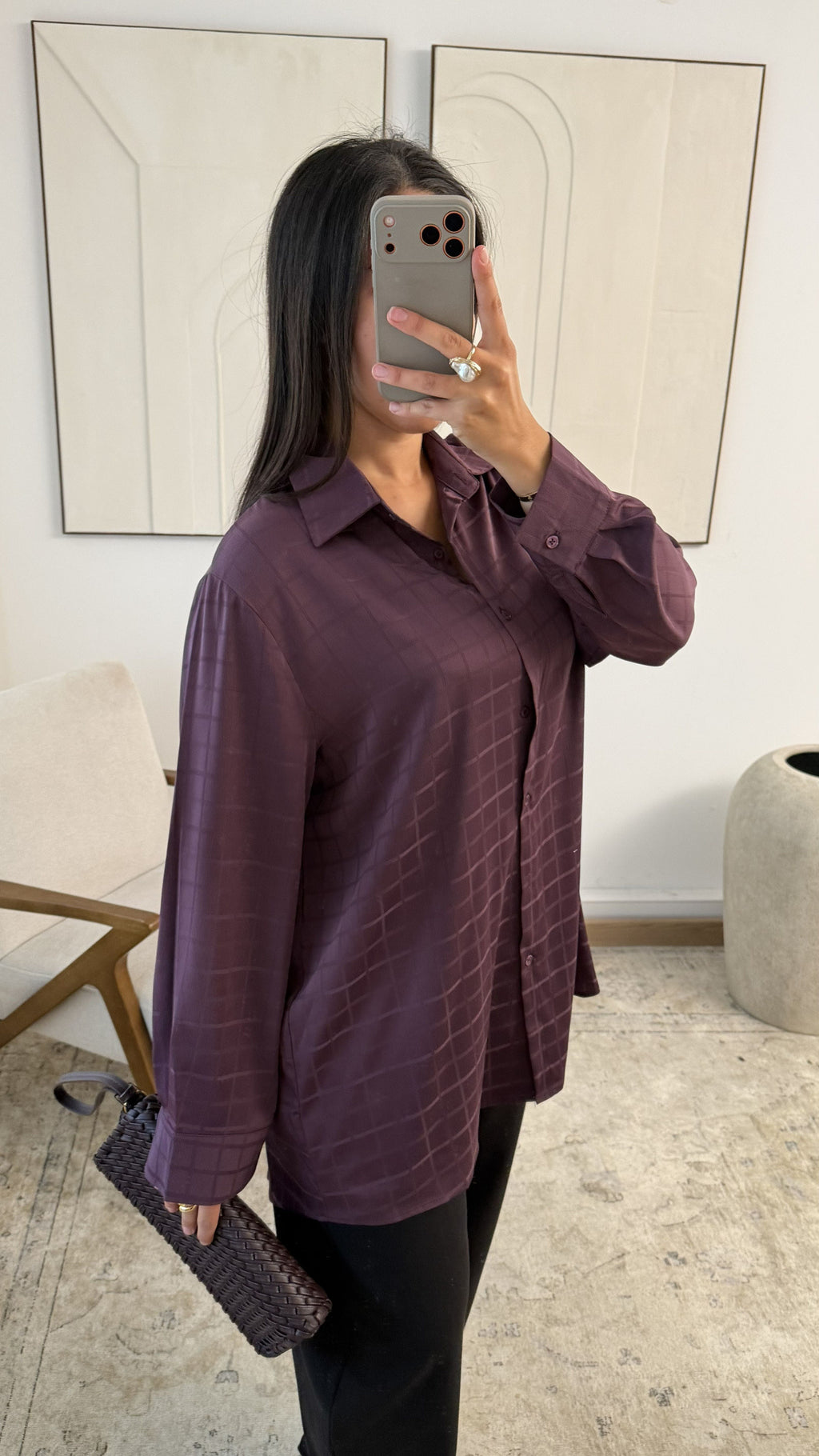 Amore -  Wine Red Checkered Flannel