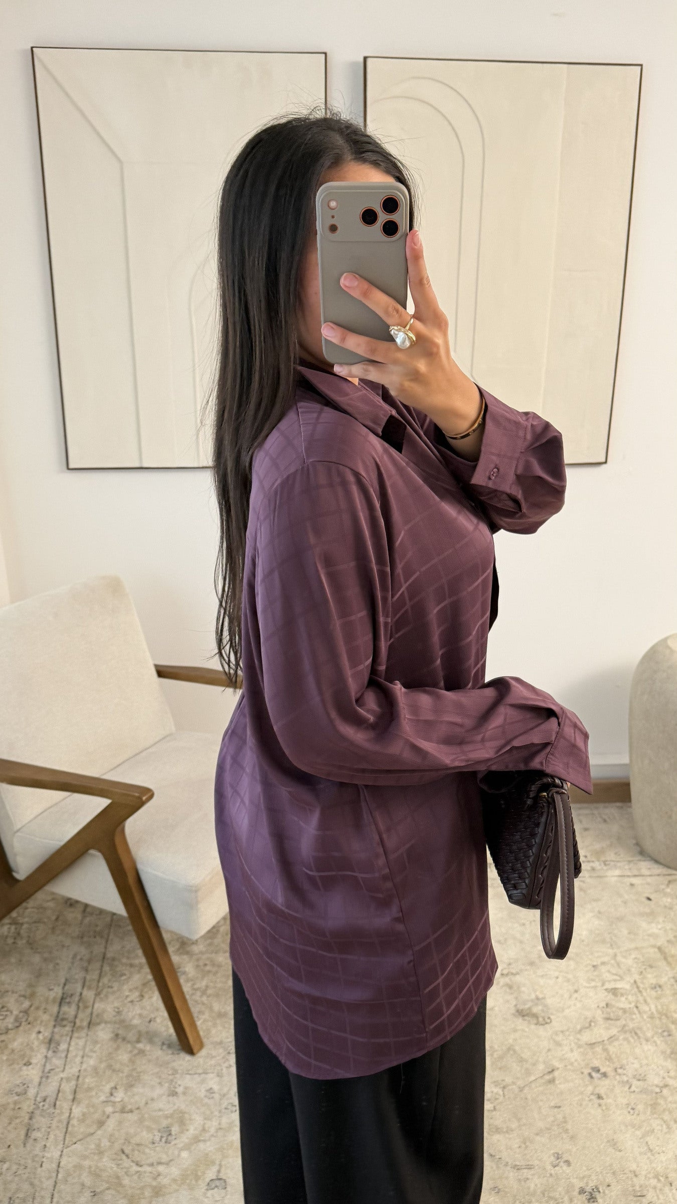 Amore -  Wine Red Checkered Flannel