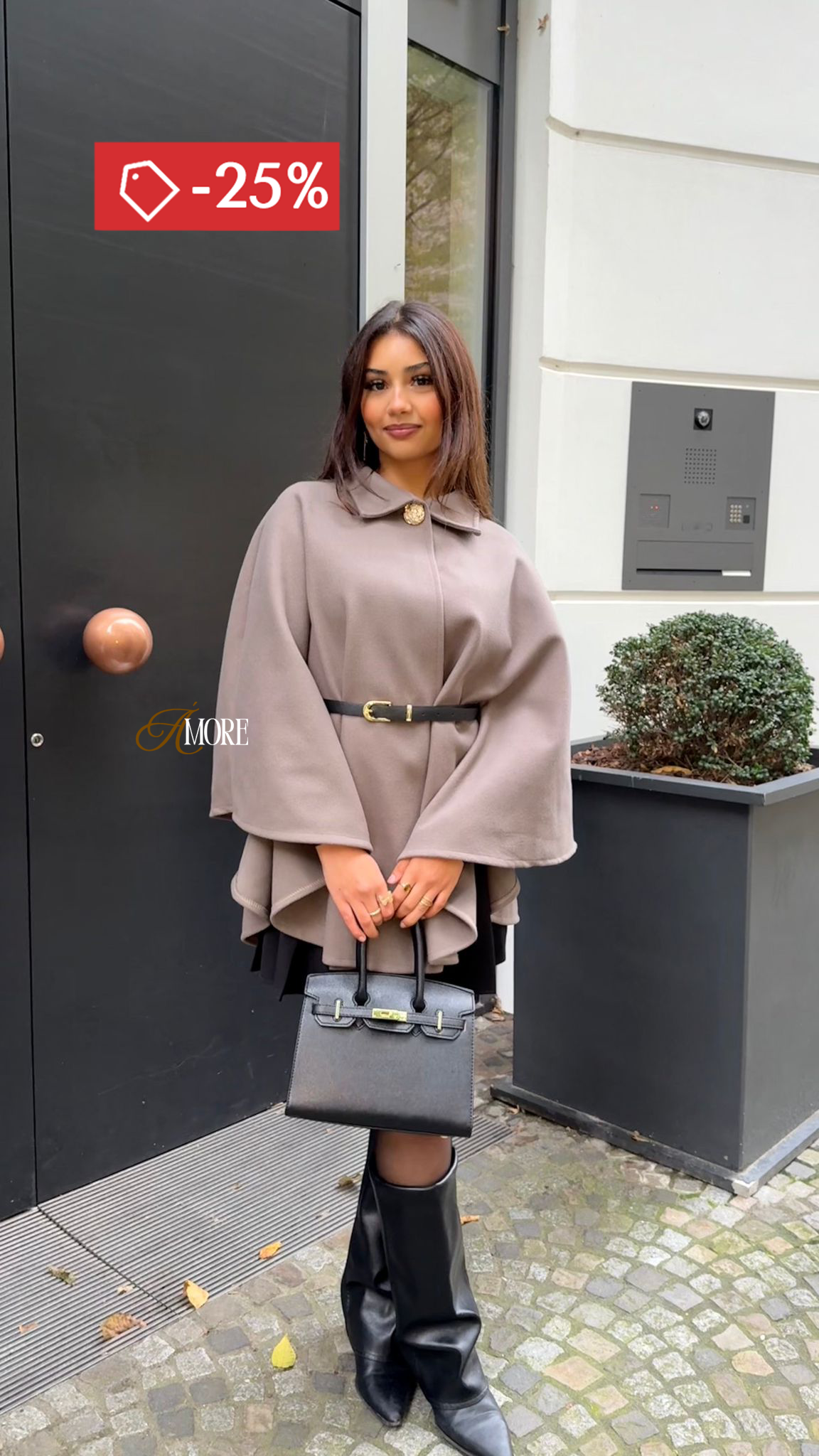 AMORE PONCHO - TAUPE